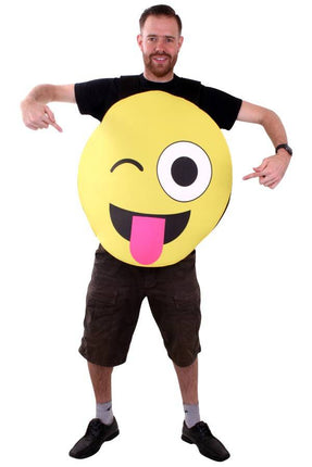 Feestbazaar Emoticon smiley met tong kostuum
