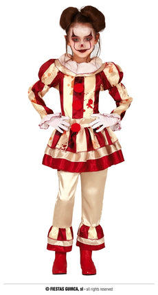 Feestbazaar Enge Clown Kostuum Meisje Goud/Rood
