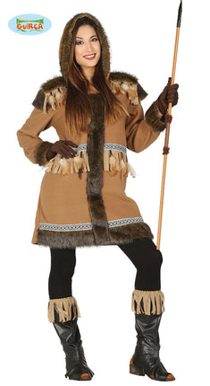 Feestbazaar Eskimo Kostuum Bruin Vrouw Kiki