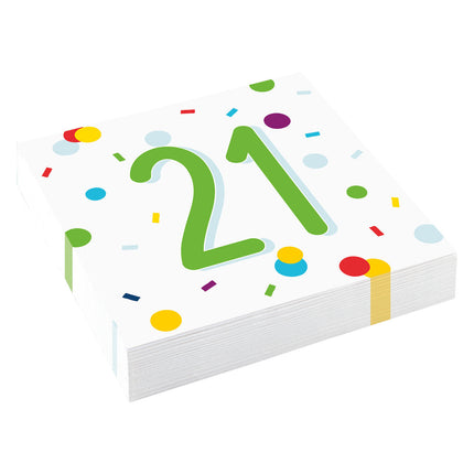 Feestbazaar Feestservetten 21 Jaar Confetti (20st)