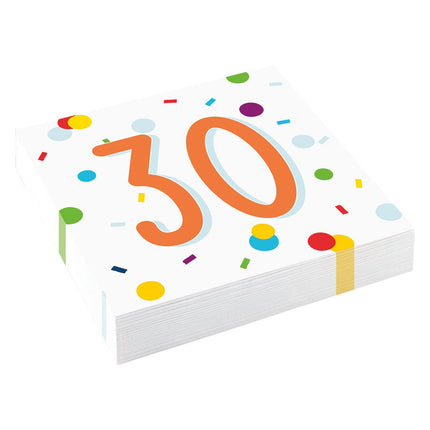 Feestbazaar Feestservetten 30 Jaar Confetti (20st)