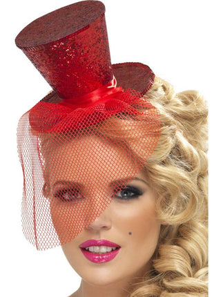 Feestbazaar Fever mini hoedje rood