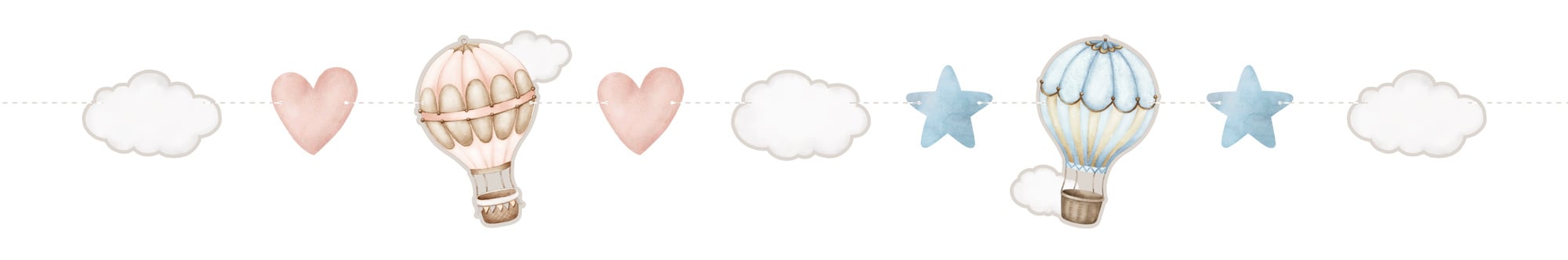 Feestbazaar Figurenslinger Baby Balloons Gender Reveal Classic