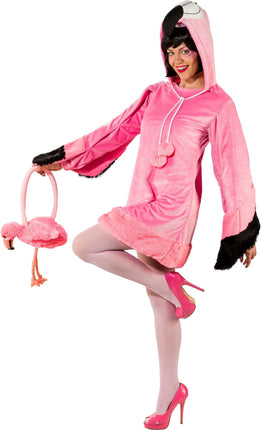 Feestbazaar Flamingo Jurk Met Capuchon
