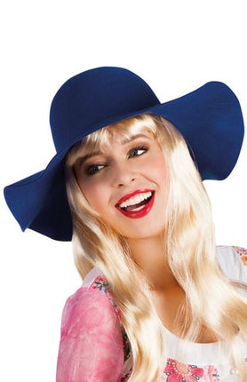 Feestbazaar Flaphoed vilt blauw