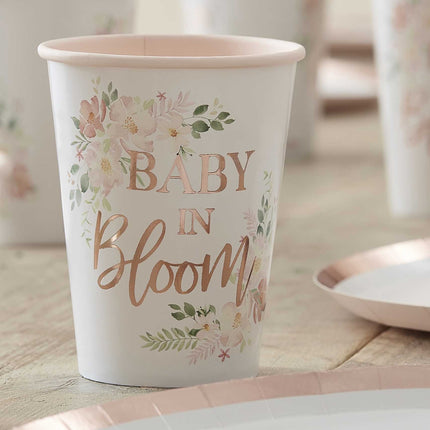 Feestbazaar Floral Baby In Bloom Bekers (8st)