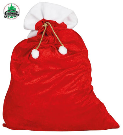 Feestbazaar Fluwelen zak Kerstman 60x100cm