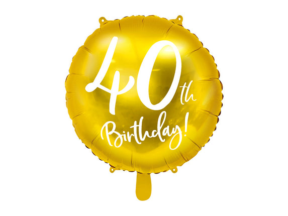Feestbazaar Folieballon 40th Birthday goud (45cm)