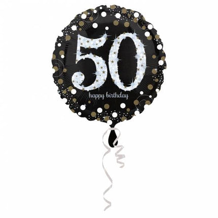 Feestbazaar FolieBallon 50 jaar happy birthday zilver 43cm