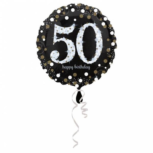 Feestbazaar FolieBallon 50 jaar happy birthday zilver 43cm