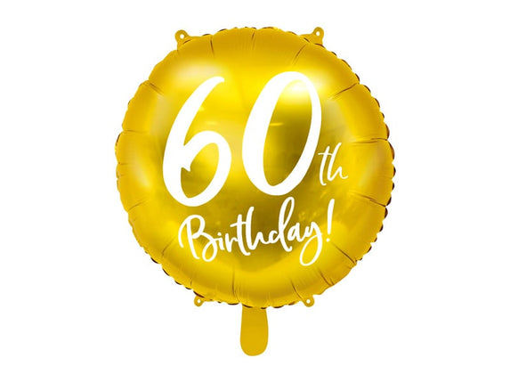 Feestbazaar Folieballon 60th Birthday goud (45cm)