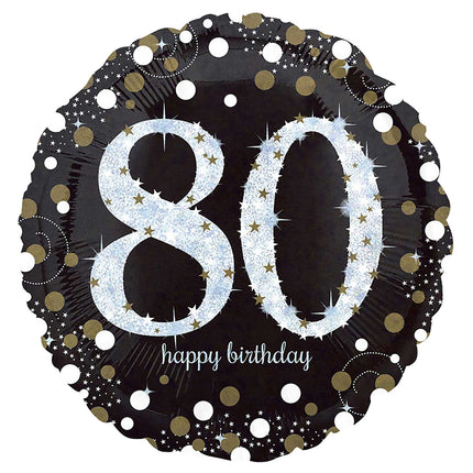 Feestbazaar Folieballon 80 Jaar Happy Birthday Zilver 43cm