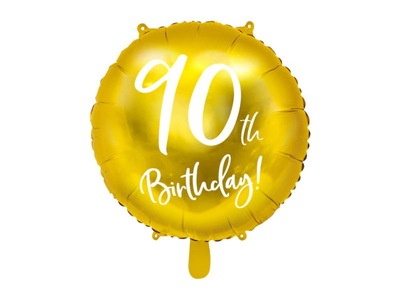 Feestbazaar Folieballon 90th Birthday goud (45cm)