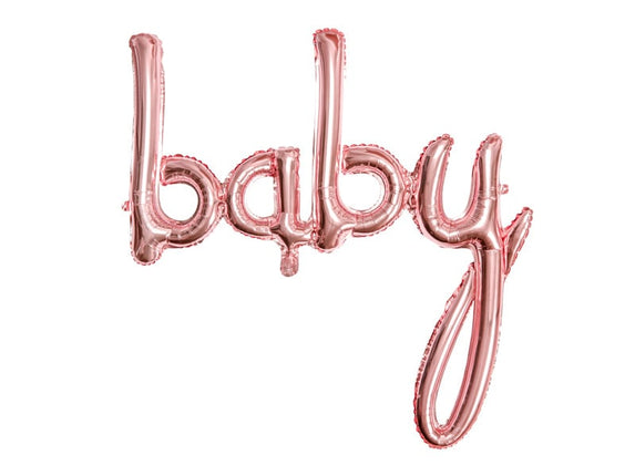 Feestbazaar Folieballon 'Baby' Rose Goud - 73 x 75cm