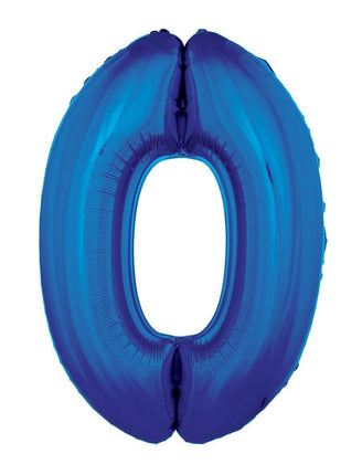 Feestbazaar Folieballon Blauw Cijfer '0' Groot