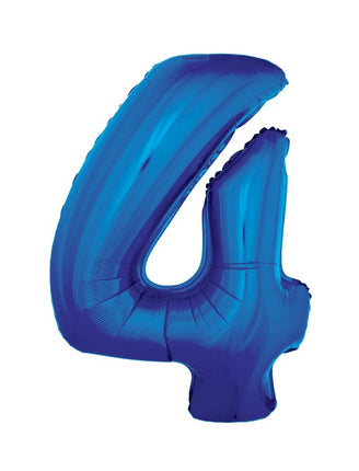 Feestbazaar Folieballon Blauw Cijfer '4' Groot