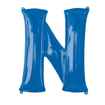 Feestbazaar Folieballon Blauwe Letter 'N' - Groot