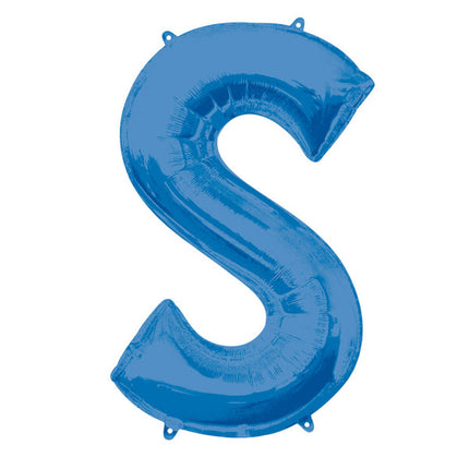 Feestbazaar Folieballon Blauwe Letter 'S' - Groot