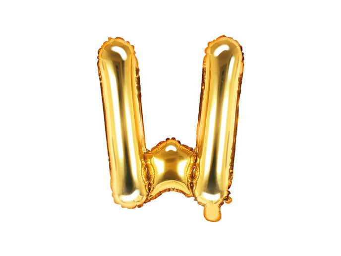Feestbazaar Folieballon Goud Letter 'W' - 35cm
