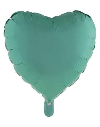 Feestbazaar Folieballon Hart Chroom Groen - 46cm