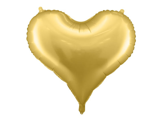Feestbazaar Folieballon Hart Goud Satijn (75x64,5cm)