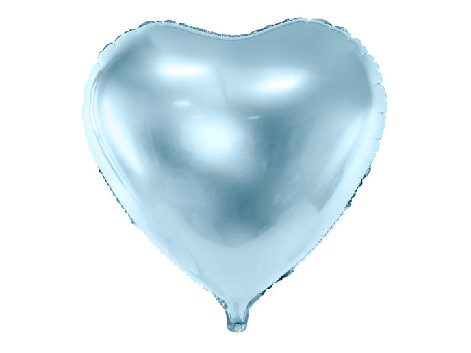 Feestbazaar Folieballon Hart Metallic Blauw - 45 cm