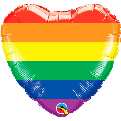 Feestbazaar Folieballon Hart Regenboog 45cm