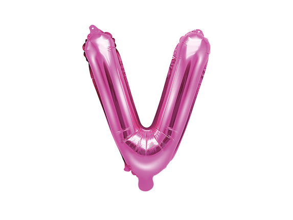 Feestbazaar Folieballon Letter 'V' Donker Roze - 35cm
