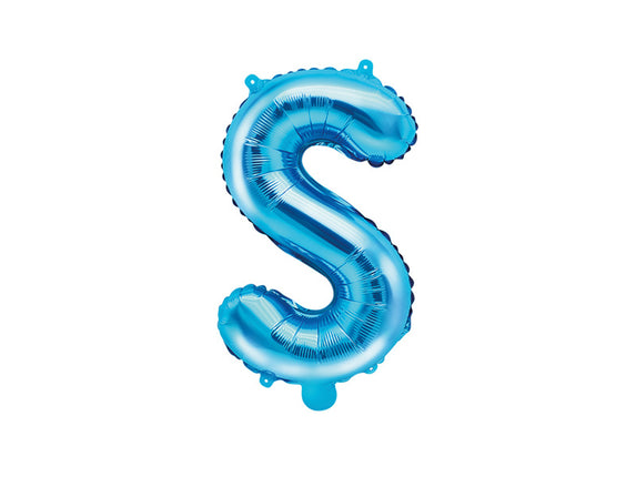 Feestbazaar Folieballon Licht Blauw Letter 'S' - 35cm