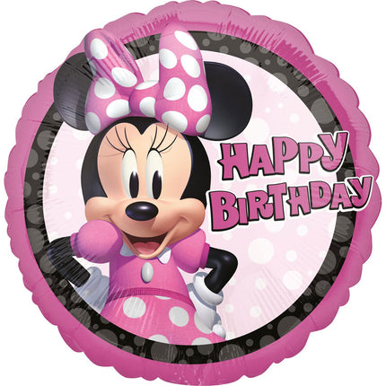 Feestbazaar Folieballon Minnie Mouse Happy Birthday Rond - 43 cm