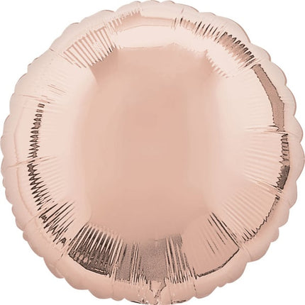 Feestbazaar Folieballon Rond Rose Goud - 43 cm