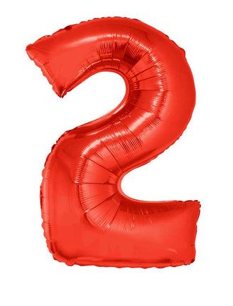 Feestbazaar Folieballon Rood Cijfer '2' Groot
