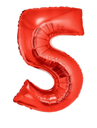 Feestbazaar Folieballon Rood Cijfer '5' Groot