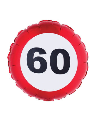 Feestbazaar Folieballon Verkeersbord 60 Jaar
