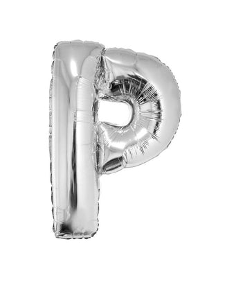 Feestbazaar Folieballon Zilver Letter 'P' Groot