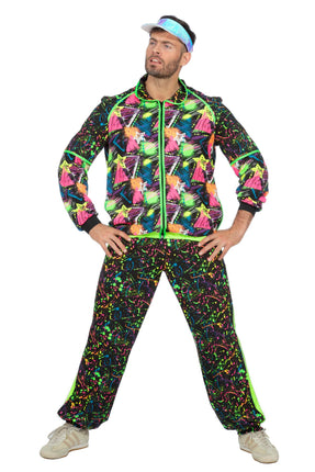 Feestbazaar Fout Neon trainingspak 80´s Volwassenen