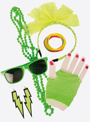 Feestbazaar Foute Party Accessoires Set Neon Groen