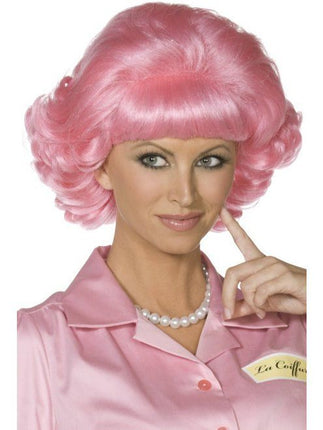 Feestbazaar Frenchy Grease pruik pink