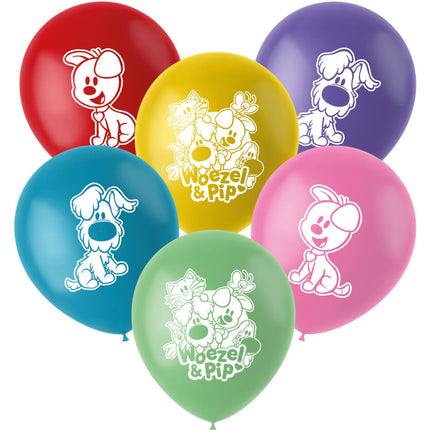 Feestbazaar Gekleurde Latex Ballonnen Woezel En Pip (6st)