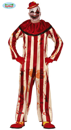 Feestbazaar Gestreepte Killer Clown Jumpsuit