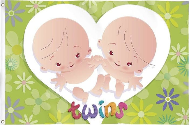 Feestbazaar Gevelvlag "Twins" 90x60cm