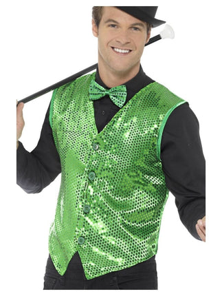Feestbazaar Gilet Pailletten Groen