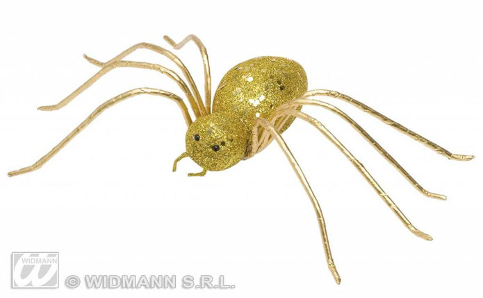 Feestbazaar Glitter spin goud 14,5cm