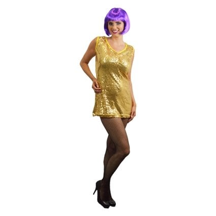 Feestbazaar Glitterjurkje pailletten goud