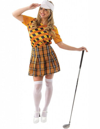 Feestbazaar Golf kostuum dames carnaval oranje/zwart