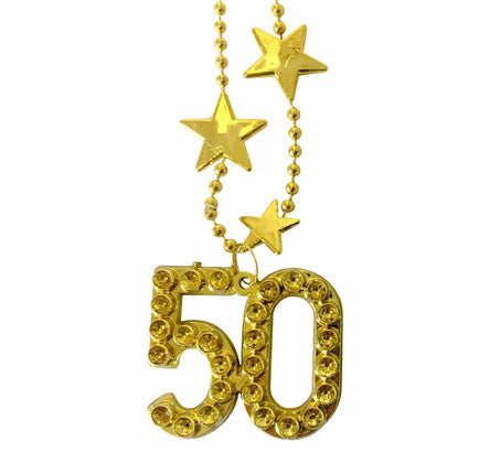 Feestbazaar Goudkleurige ketting 50 jaar