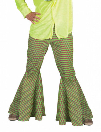 Feestbazaar Groene hippie broek man
