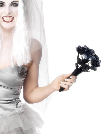 Feestbazaar Halloween boeket zwarte rozen