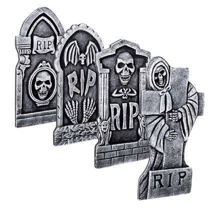 Feestbazaar Halloween Grafsteen RIP Skull 41x20cm
