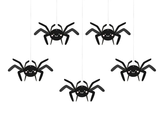 Feestbazaar Halloween Hangdecoratie Spinnen (5st)